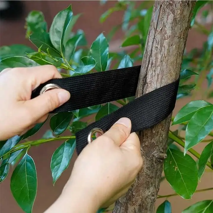 Heavy-duty outdoor gardening straps for securing newly planted trees, providing support and stability for saplings in the garden.