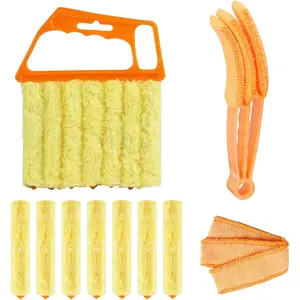 10-Pack Window Blind Cleaner Set: Includes 1x 7-Finger Detail Brush, 1x Shutter Cleaning Brush, and  Heads. Efficient for Blinds, Vents, Keyboards, and .
