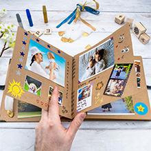 Bstorify Scrapbook Album 60 Pages (8 x 8 Inch) Brown Thick 200gsm Kraft Paper, Photo Album Scrapbook, Memory Book - Ideal for Your Scrapbooking Albums Art & Craft Projects