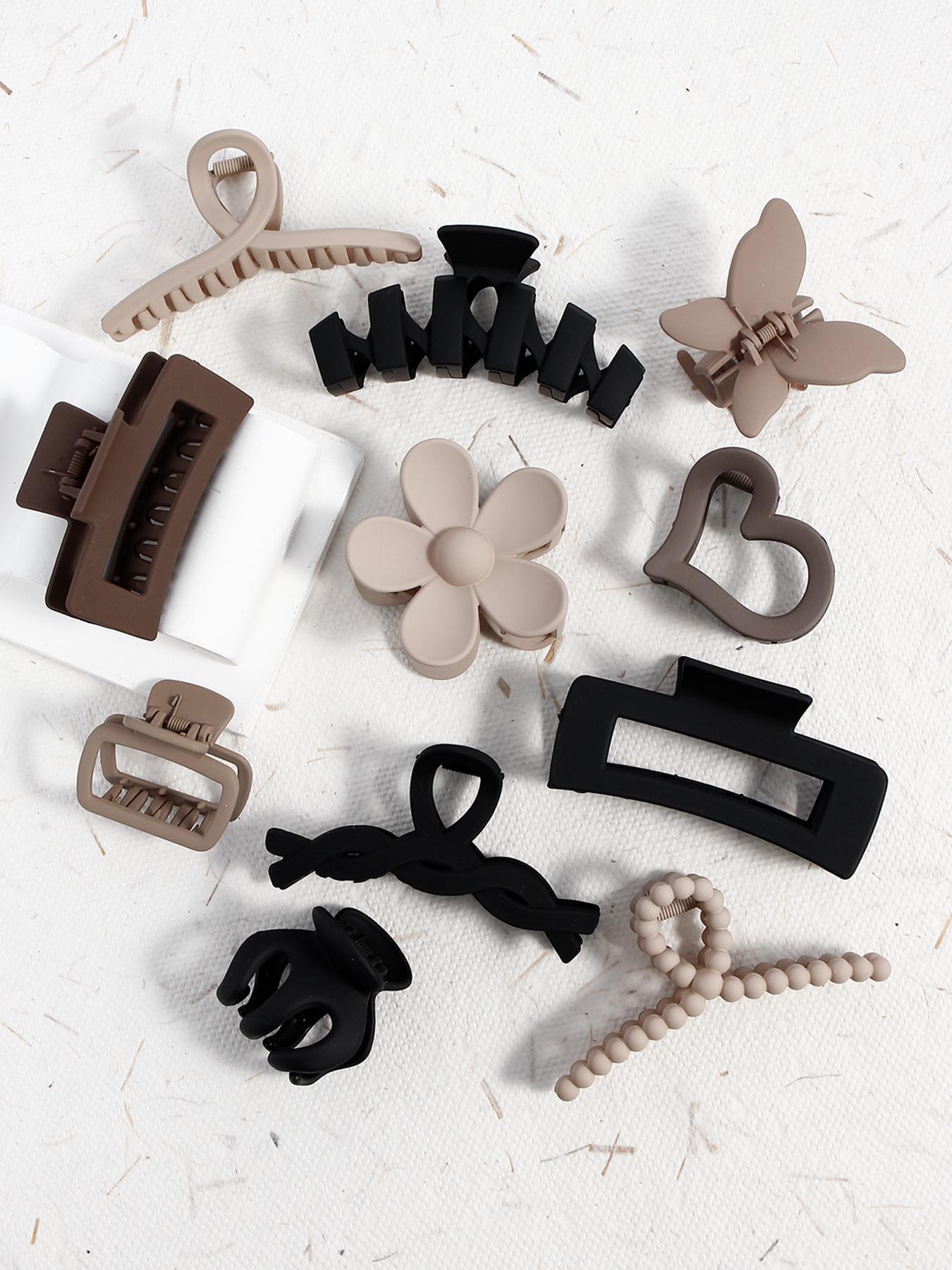 Women's Elegant Flower & Heart & Butterfly Design Hair Claws, 11pcs/set Trendy Mixed Style Non-slip Hair Claws, Casual All-match Hair Accessories for Women & Girls, Hairstyle Ideas, Flower Hair Clip, Prom Mom Hair Clip