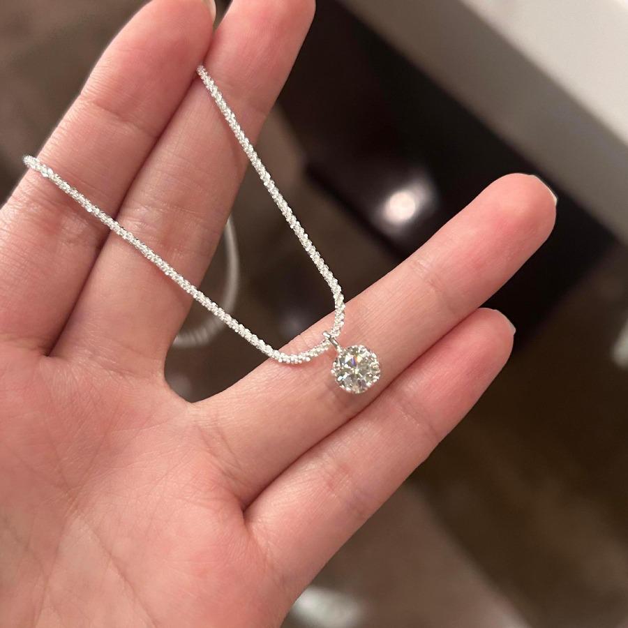 Sparkling sparkling diamond simple design sense gypsy zircon necklace light luxury temperament versatile necklace