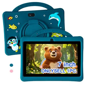 7 Inch Android Kids Tablet, WiFi & Bluetooth, HD Screen, Dual Cameras, Multiple Learning Apps, Parental Control, Educational Toy, Christmas & Halloween Gift, Pink & Blue, USB Cable Included, No Power Adapter