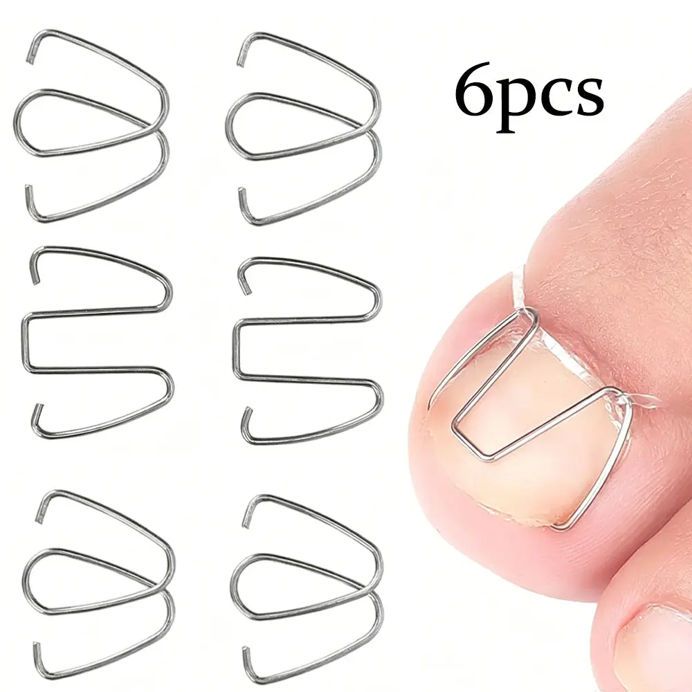 6Pcs Toenail Lifter & Alignment Set, Nail Care Clips, Simple Pedicure Accessories for DIY Foot Care and Nail Comfort