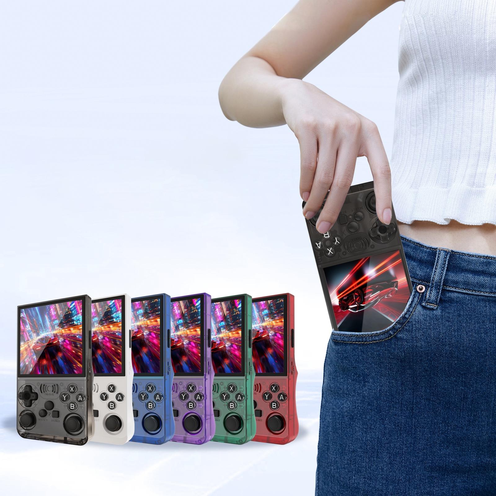 GAMINJA Upgraded ANS13 Open-source Handheld Game Console Linux System 4-inch IPS High-definition Screen Gaming Handheld Portable Retro and Handheld Device Comes with Over 15,000 Games and 20+ Emulators
