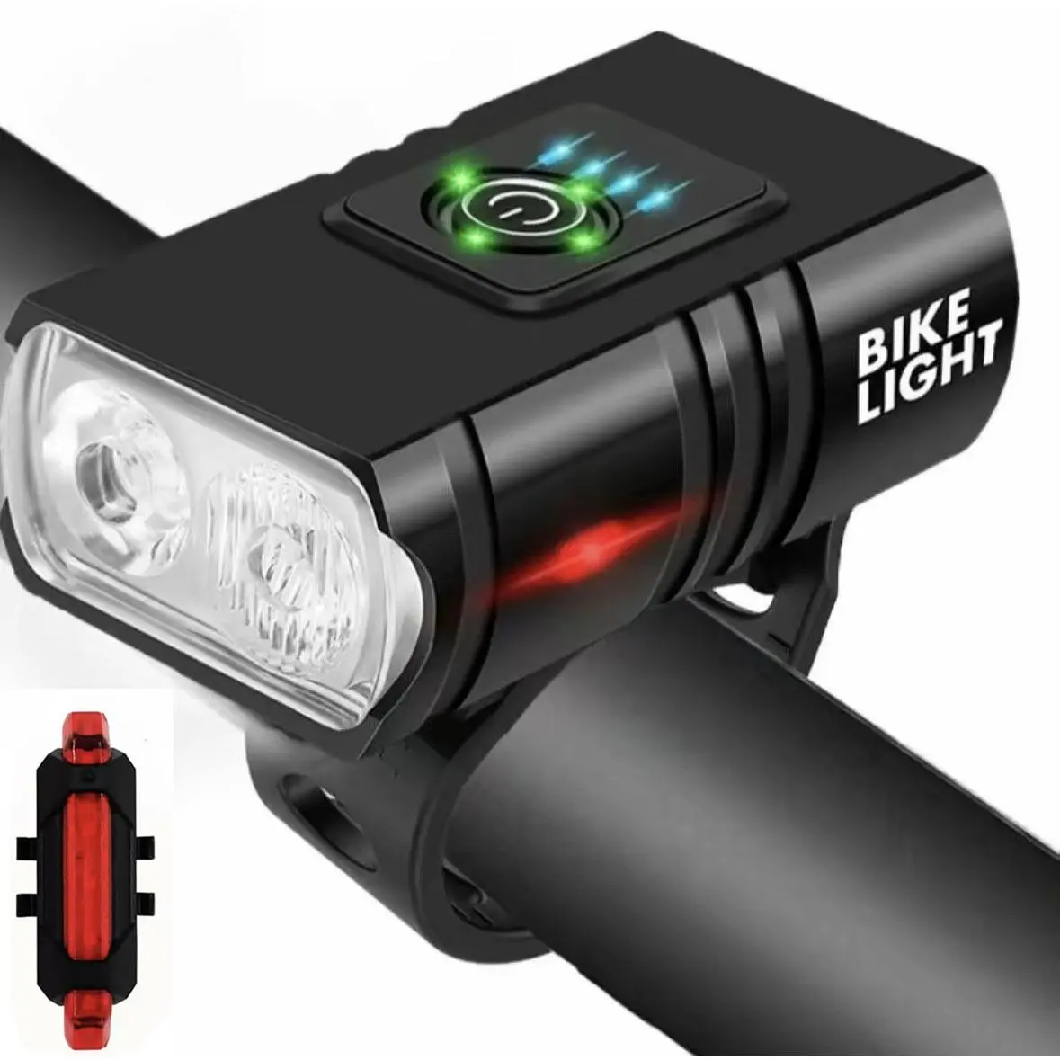 Ultra-Bright LED Bicycle Light Set (1 Pack) - USB-C Fast Rechargeable, Compact Quick Release, Front 6 Modes (Including Strobe), Rear 2 Modes, Lightweight Aluminium, Safe Portable for Night Riding, Suitable for Ebikes Kids’ Bikes, Cycling Accessories, Led,