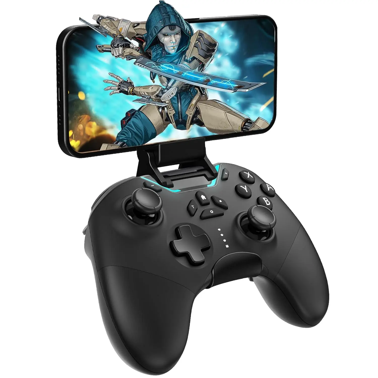 Hall Effect  Controller for /PC//Android/TV/Steam, Pro   Controller Remote Gamepad with Phone Clip with Hall Joystick/Lock Speed/6-Axis Gyro/ Motors/Turbo/Macro