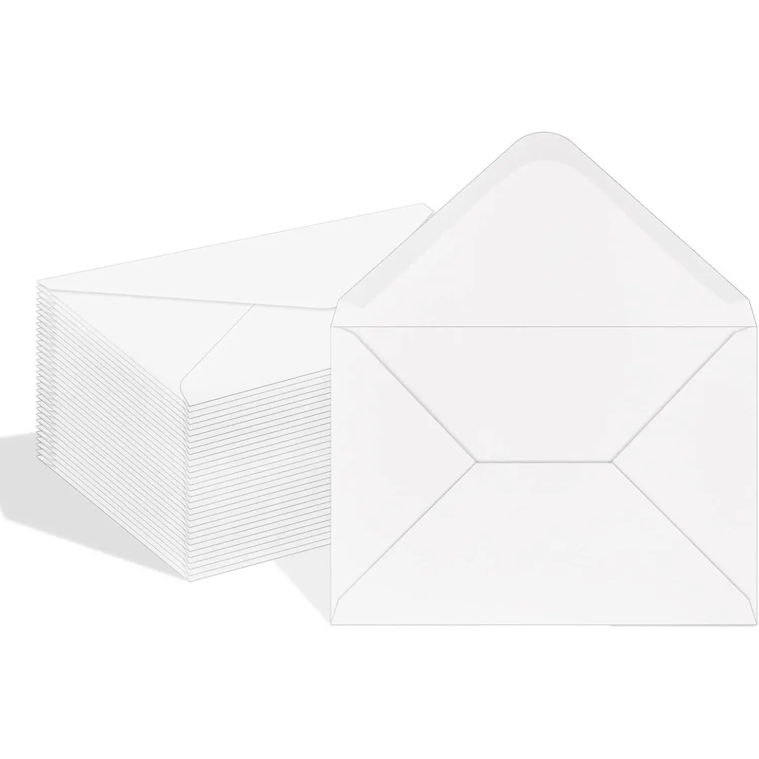 200 Pack A7 White Envelopes 5x7 Invitation Envelopes V Flap for 5x7 photos,cards,office,greeting card,wedding, graduation,baby shower,party, invitations ,self-adhesive,5.28"x7.04"