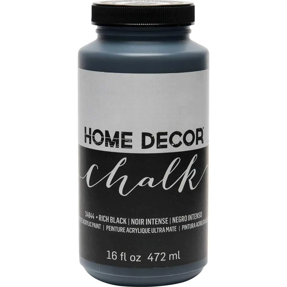 Home Decor Chalk Furniture & Acrylic Craft Paint in Assorted Colors, 16 ounce, Rich Black