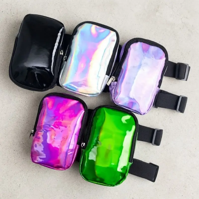 Women's Holographic Thigh Bag with Leg Strap – Adjustable Outdoor Waist/Hip Pack for Carnivals and Hiking Versatile Bum Bag Waterproof Belt Bag