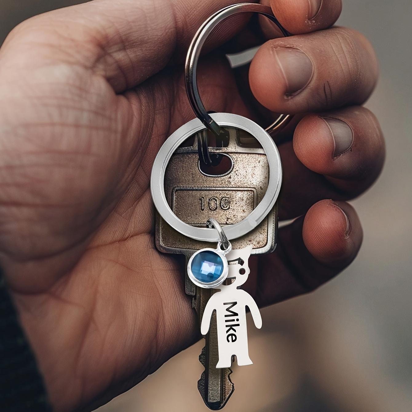 [Custom Keychain Gift] Personalized Birthstone Keychain 1pc| Custom Name, Stainless Steel, 1-5 Names| Family Gift for Men Women, Birthday, Christmas, Mother's Day, Father's Day, Daughter Son