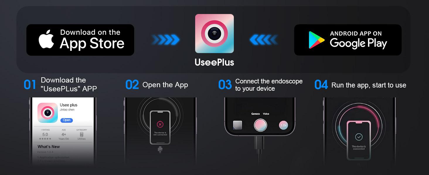 Endoscope with Light, 1920P HD Borescope with 8 LED Lights, 32.8FT Semi-Rigid Snake Camera, IP67 Waterproof Inspection Tool for iPhone & Android - Dual Lens (Red)