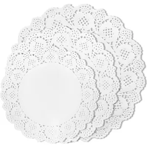 150 Pcs Paper Lace Doilies, 8.5", 10.5", 12" White Paper Doilies Assorted Sizes for Cake, Dessert, Grilled, Fried Food, Tableware Decoration, Crafts, Party Table, Wedding