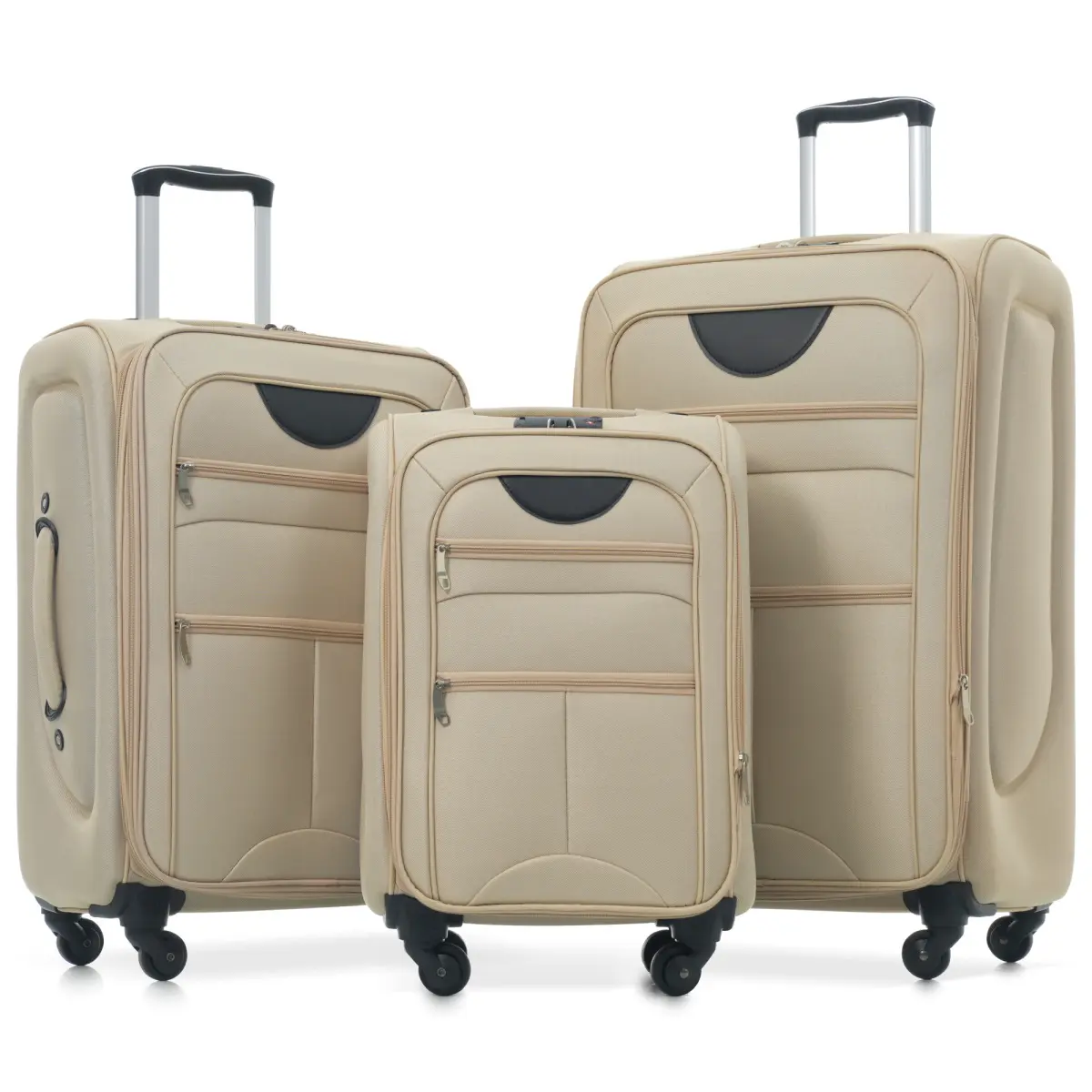 Softside Luggage Set  3 Piece Expandable Suitcase Upright Spinner Softshell Lightweight Luggage Travel Set-22/26/30 inches