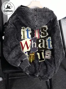 Unisex Vintage Wash Hoodie, Zip-Up Sweatshirt, Loose-Fit Street Style, Fall & Winter Wear, Essential for Daily