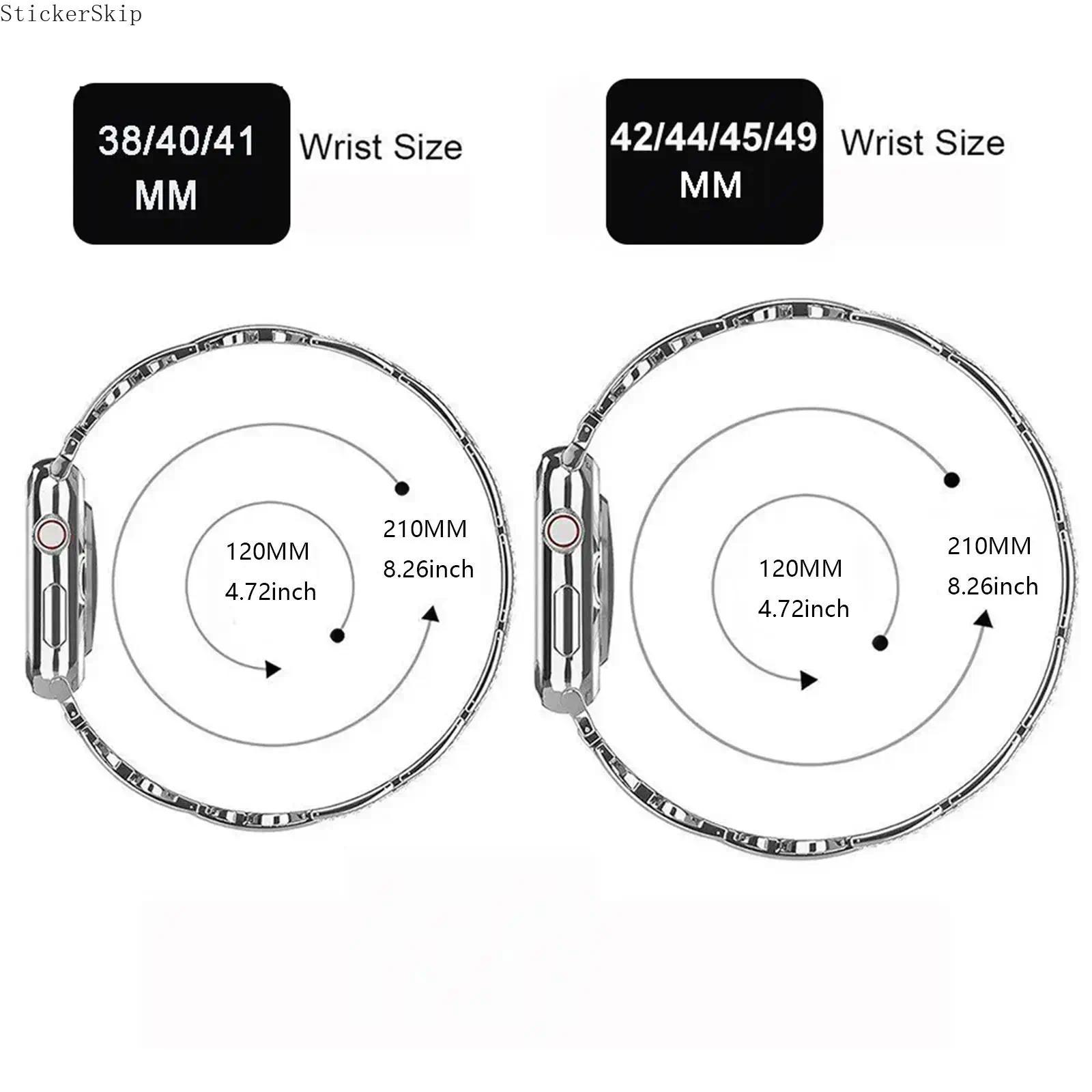 2026 Rhinestone Apple Watch Band – Sparkly Fashion Bracelet Strap for Women, Stylish Jewelry Style Replacement Watch Band Fits 38–49mm (All Series & Ultra), Elegant Dressy Smart Watch Accessory