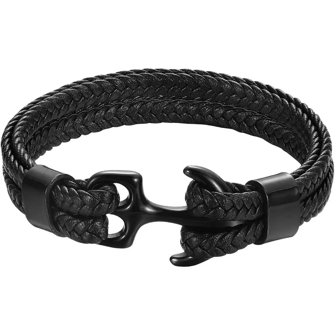 Bracelet for Men & Women,  Cowhide Leather Wrap Bracelet, Multilayer  Anchor Cuff Bracelet, 3 Sizes for Men/Women/Couples/Lovers/Partners