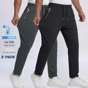 2-piece set Men'S Jogger Pants Lightweight Elastic Workout Stretch Baggy Wide Leg Loose Fit Sweatpants Athletic Casual Fashionable Trousers Ideal For Running, Gym, Workout, Spring & Summer Wear Fall Athleisure Bottom Men outfit pajama chinos