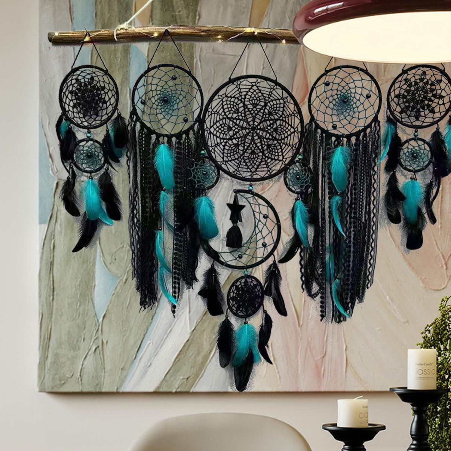 Dream Catcher, 5 Counts/set Feather Decor Wall Hanging Design Hanging Dream Catcher, Wall Hanging Decor Hangable Room Decor for Home Living Room Bedroom, Home Decor