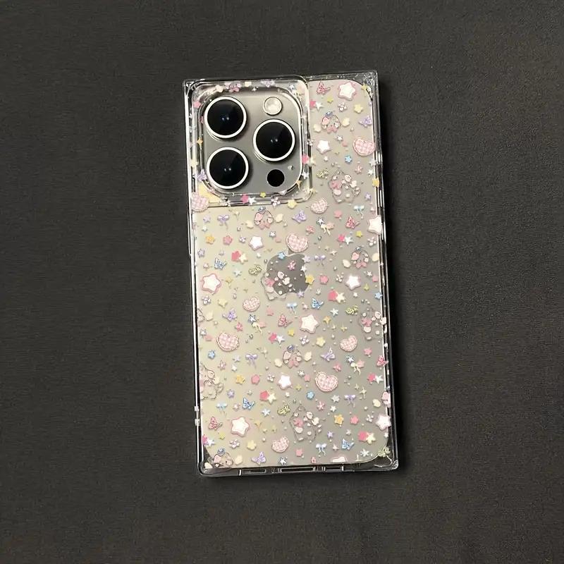 1 piece New stylish square design, love pattern, drop-proof and shockproof full-cover mobile phone case, suitable for iPhone 16 pro/16Pro Max/16 plus/15 Plus/15 pro/15pro max/14 Pro/14pro max/14 plus/13 pro/13pro max/12 pro max/12 pro.Great gift