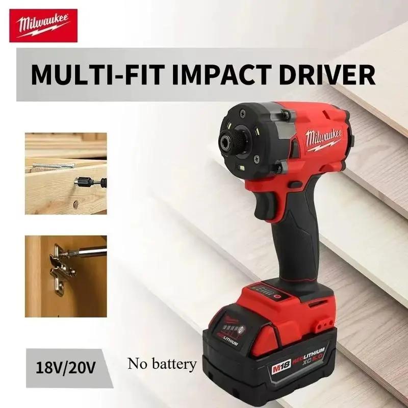 Milwaukee Cordless Impact Driver Brushless 18V Lithium Battery High Torque Electric Drill