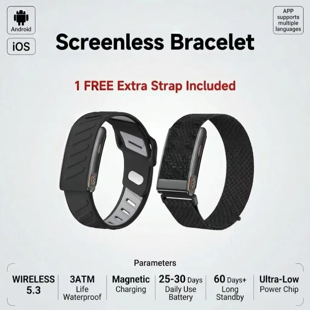 Unisex Smart Health Band, Ecg Heart Rate Blood Oxygen Sleep Monitor, Bluetooth-compatible Sync, Waterproof, Nylon Strap, Gift Idea