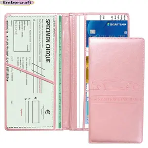 Aesthetic Pink PU Leather Car Document Holder for Women, Viral Cute Glove Box Organizer Wallet, Stylish Insurance Card & Registration Case, Slim RFID-Style Auto Storage Pouch, Waterproof Travel Essential for Daily Driving, Road Trips & On-the-go Use