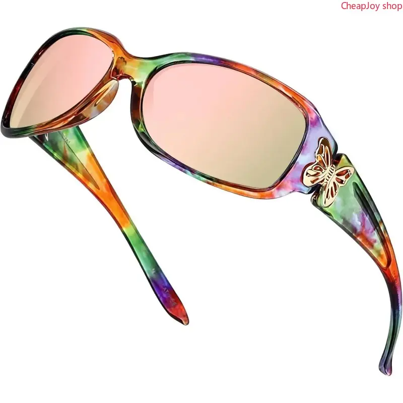 2pcs Polarized Sunglasses for Women, Fashion Butterfly Decoration Driving Fishing-99.99% UV Protection