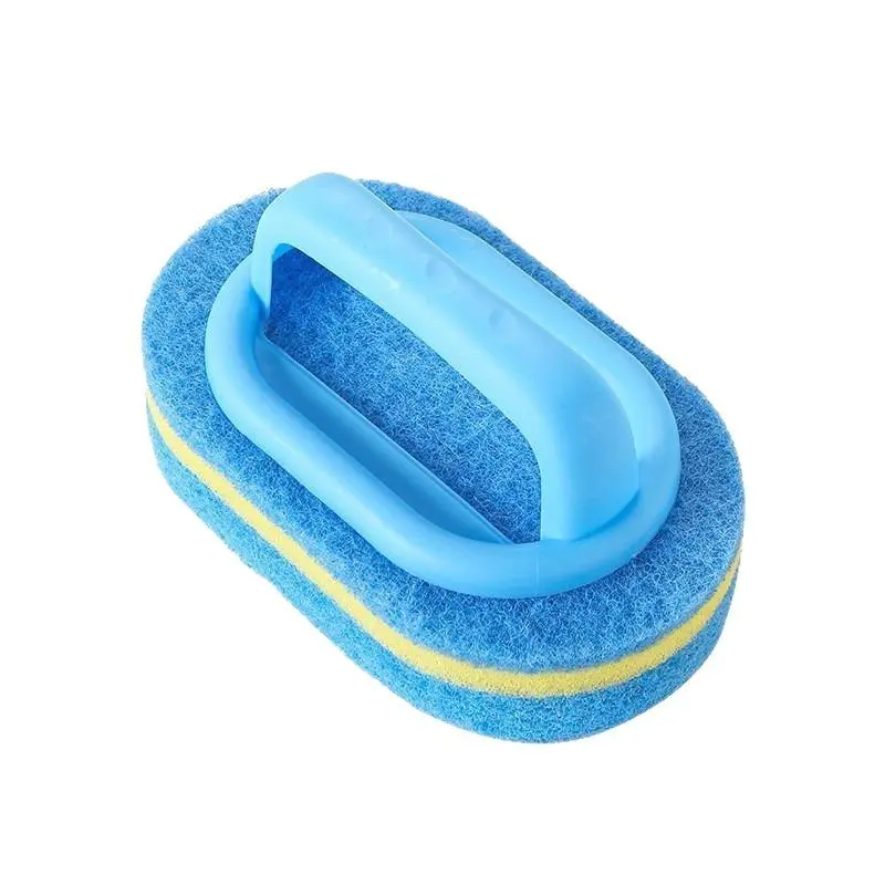 Thick Sponge Kitchen Cleaning Brush with Handle, Durable Scrubber with Non-Slip Grip, Non-Scratch Tool for Pot, Pan, and Stove Cleaning