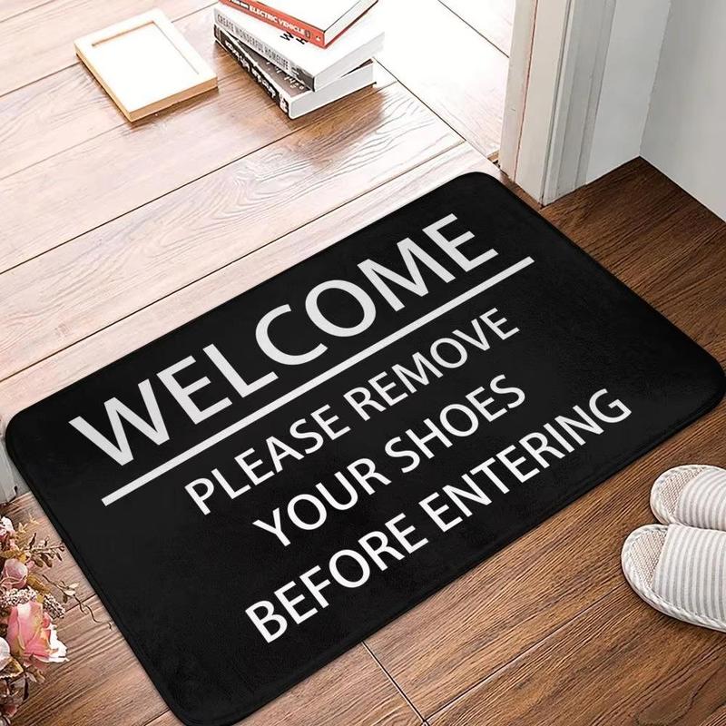 Welcome Home Please Remove Your Shoes Pattern Entrance Floor Mat Bathroom Absorbent Foot Door Mat Decoration Anti Slip Doormat