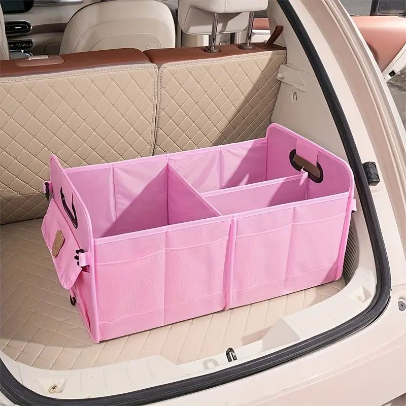 Car Storage Box, Foldable Trunk Organizer, Waterproof Oxford Fabric Multi-Layer Large Capacity, Women's Car Accessories, Car Storage Organizers