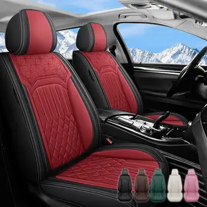 Car Seat Covers For Chevrolet Chevrolet Blazer/Cobalt/Cruze/Equinox/HHR/Impala/Malibu/Sonic/Spark/Trailblazer/Trax/Volt, A Stylish Nappa Leather Car Seat Cover For Full Set 5-Seats, Durable Waterproof Anti-Slip Comfort Car Seat Protector