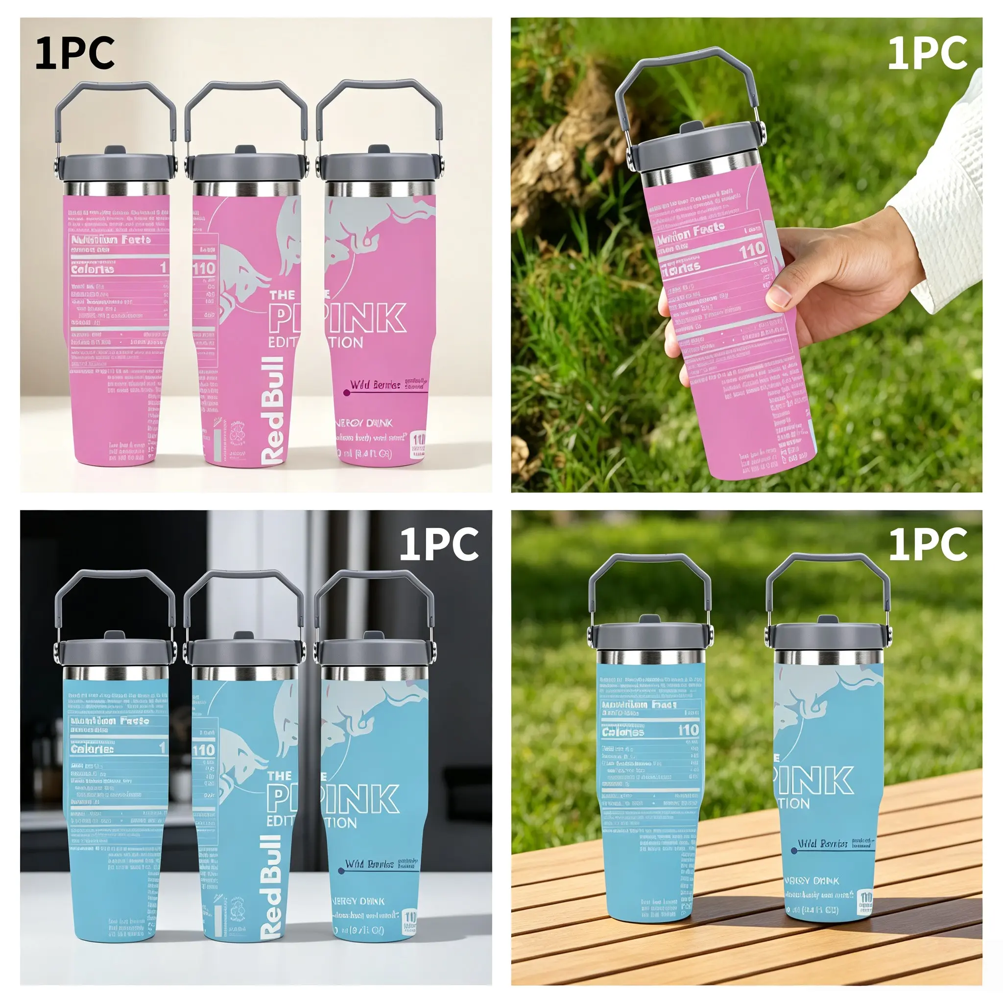 1pc 30oz Camping Tumbler with Handle Stainless Steel, Insulated Travel Coffee Mug, Leak Proof Portable Water Bottle, Outdoor Camping Hiking Essential, Gift for Men Women