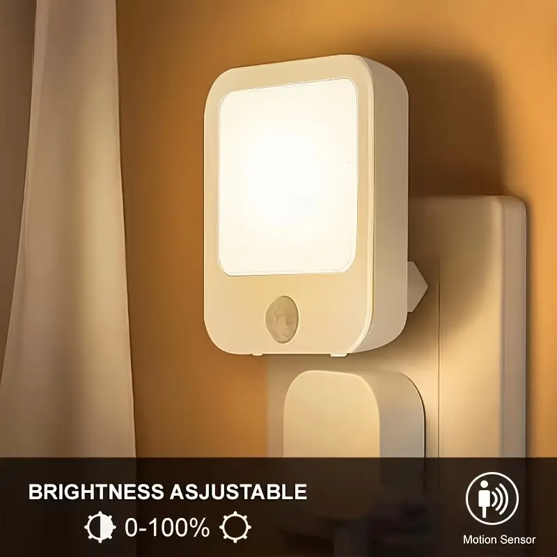 Smart LED night light, motion-sensing light, bedside lamp, portable night light, dimmable night light; ideal for hallways and bedrooms; suitable for bedrooms, bathrooms, kitchens, and hallways; specifically designed for bedroom sleep