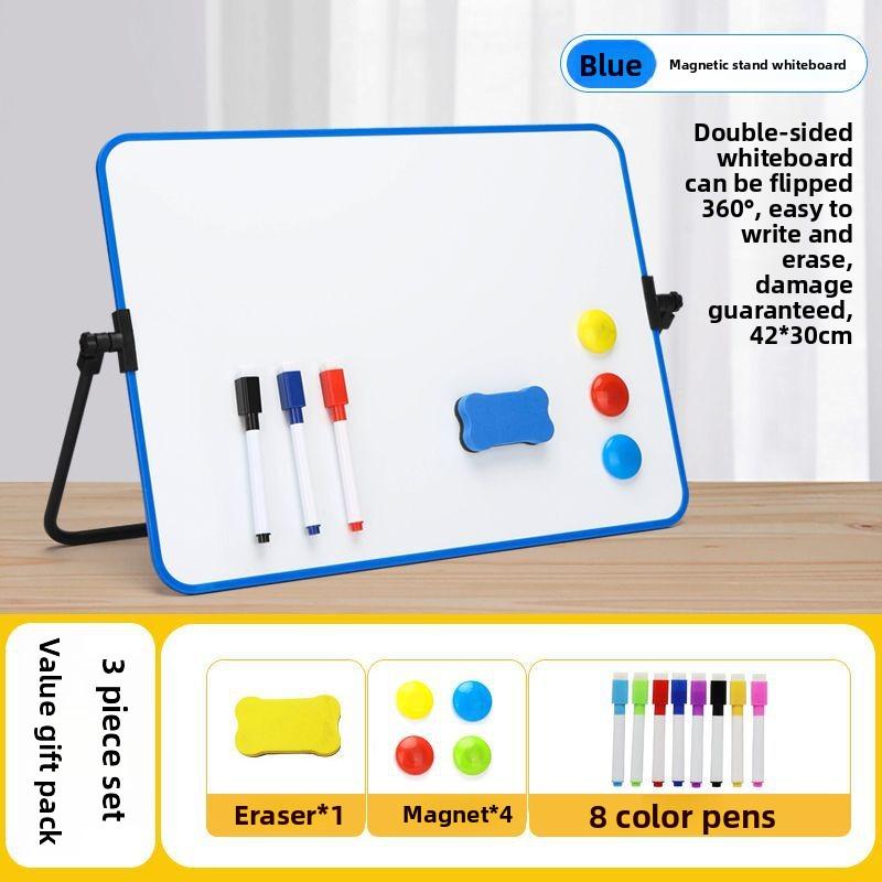 Double Sided Magnetic Stand Type Small Whiteboard Writing Board Children Learning Home Use Erasable Desktop Memo Blackboard