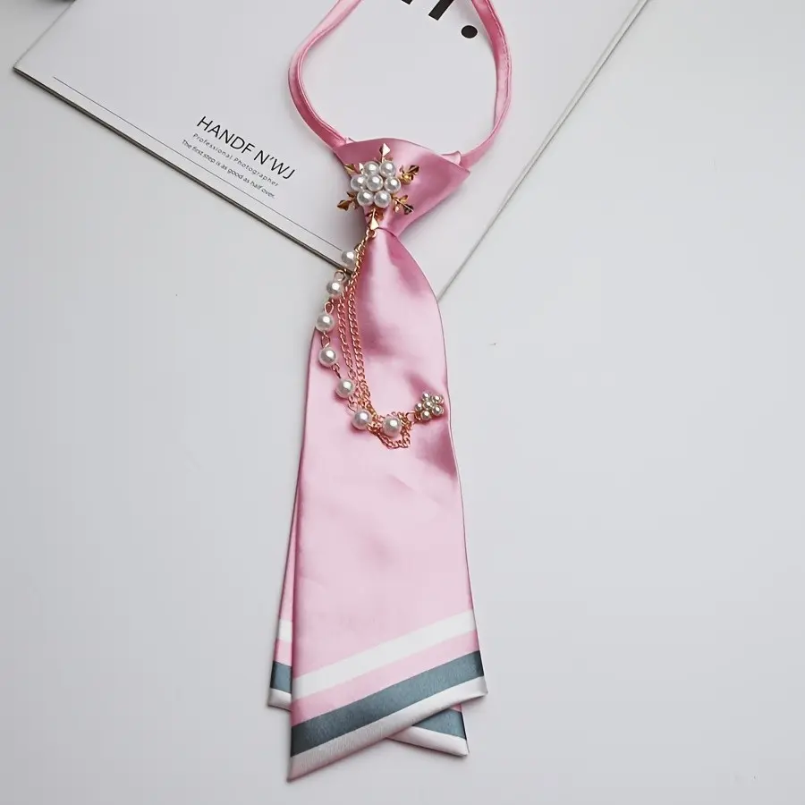No-Tie Floral Pattern Tie, Dual-Layer Necktie, Perfect for Casual Streetwear, Unique Party Style, Daily Wear Accessory, Fashionable and Convenient, Floral Print Tie
