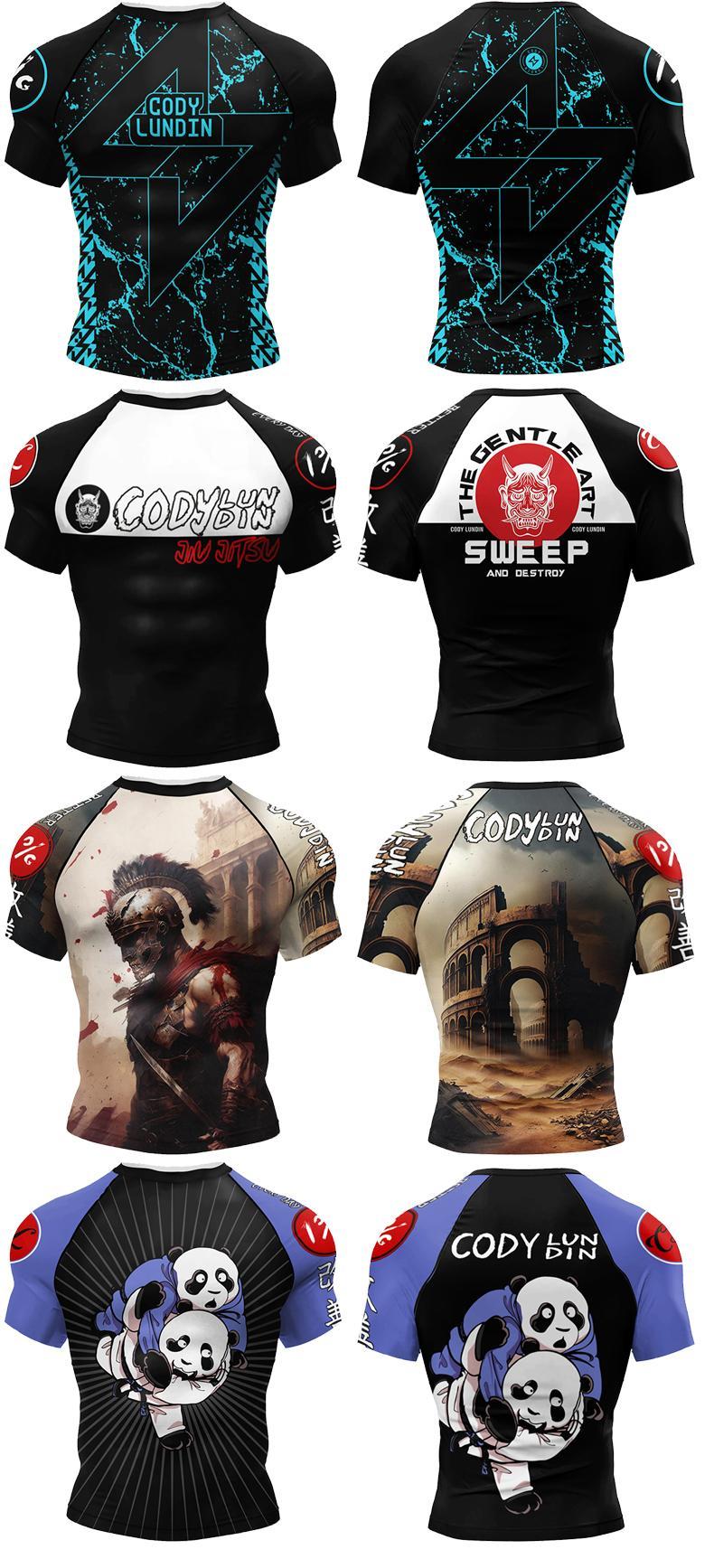 Personal Popular Design Sublimation Short Sleeve Black No Gi BJJ Jiu Jitsu Rashguard Fight BJJ Mma Rash Guard Shirts For Men