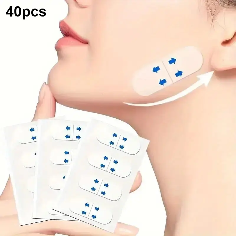 40pcs Ultra-Thin Invisible Facial Patches, Eye, Chin, Double Chin Reducer, Neck, Waterproof Transparent Shaping Strips, Lifting Skincare Tool, Beauty Tools, Face Neck Patch