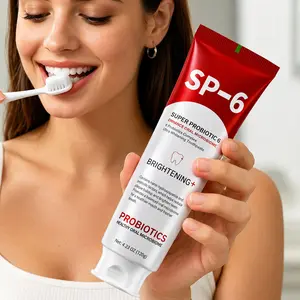 SP6 Probiotic Toothpaste, Daily Oral Care, Long Lasting Fresh Breath, Brightens Teeth, Stain Removal Toothpaste, Removes Daily Stains, Portable Travel Size Toiletries, Deep Cleansing, Fights Bad Breath, Reduces Tartar Build Up by Brushing