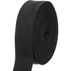 Cotton Webbing 1.5 Inch 11 Yard Polyester Cotton Weave Webbing Strap Twill Tape Ribbon for Arts and Crafts Webbing Tote Bag Handles Cloth Belt Making Outdoor Supplies, Black