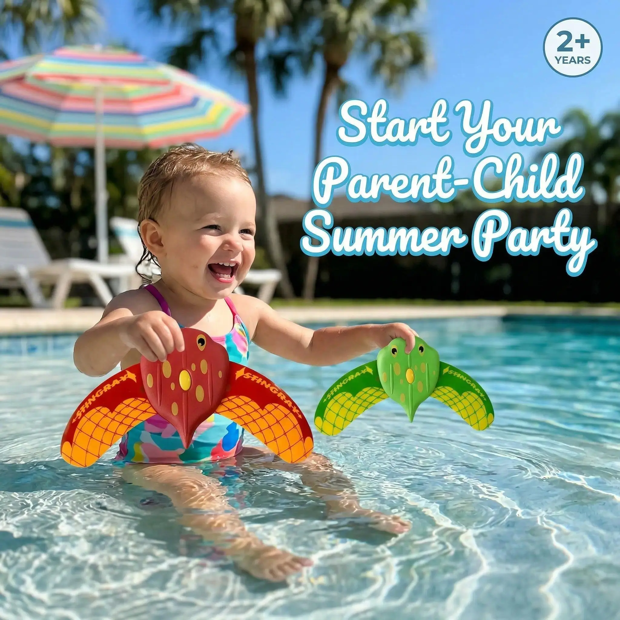 Realistic Stingray Shape Swimming Pool Torpedo Toy - BPA-Free, Vibrant Self-Propelled Underwater Glider, 20+ ft Range, Pool Accessory, Summer Diving Gift for Ages 5-12