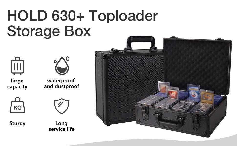 Toploader Storage Box Trading Card Storage Case, Sports Baseball Card Storage Box, Cards Case Holder (Holds 630+ Toploaders)