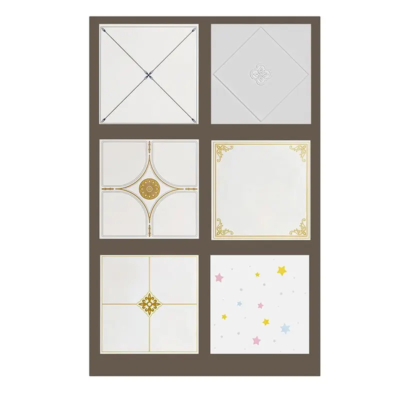 10Pcs Peel and Stick Ceiling Decor Wallpaper, Waterproof Damp Mildew Proof Self-adhesive Roof Sticker for Bathroom Kitchen Ceiling Hide Defects Renovation