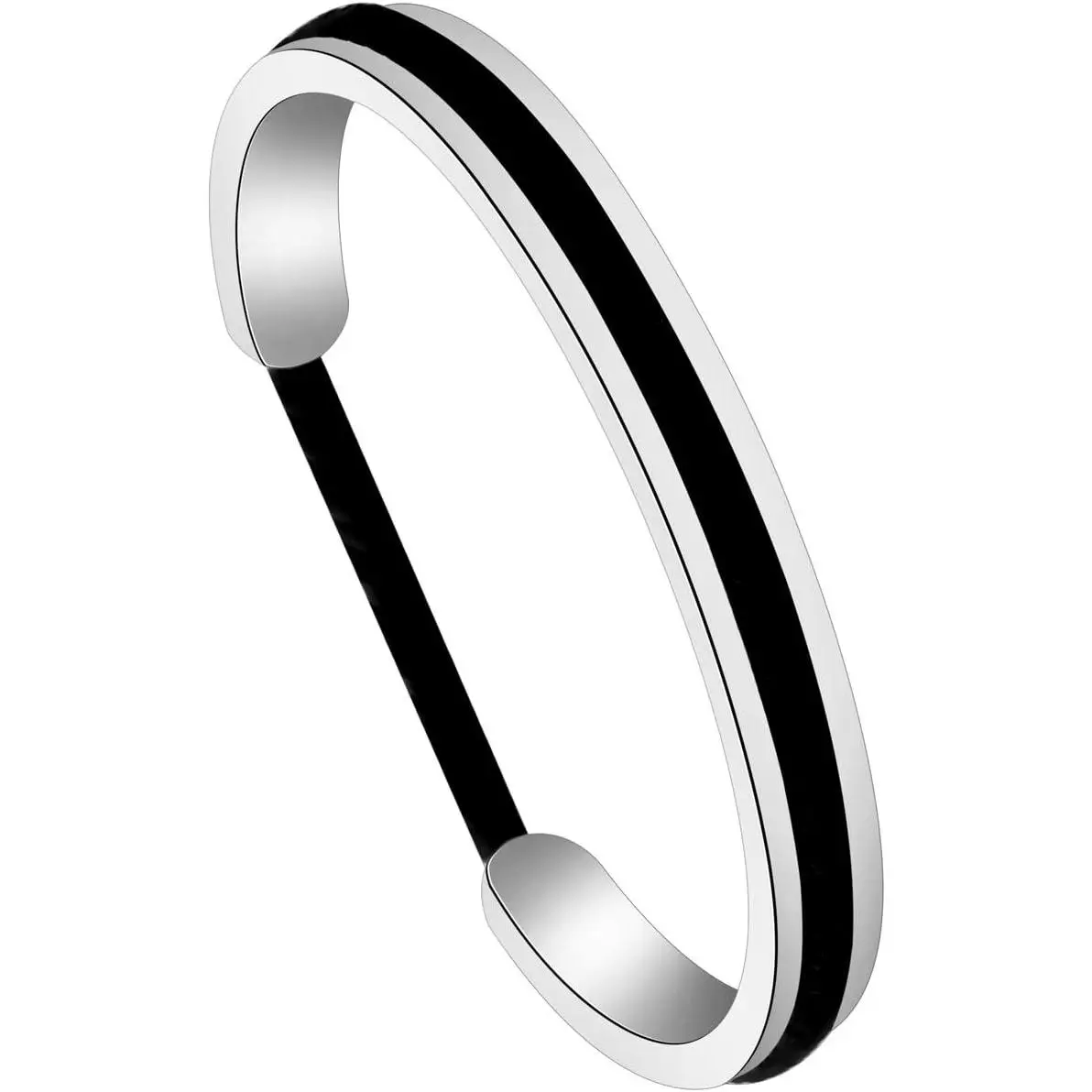 Handstamped Inspirational Message Hair Tie Bracelet Stainless Steel Grooved Cuff Bangle for Women Girls