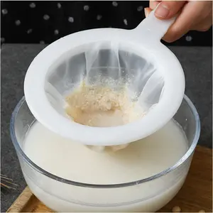 5.51 Inch 400 Mesh Ultra-Fine Nylon Mesh Strainer, Plastic Fine Mesh Sieve with Handle, Kitchen Filter Tool For Soy Milk Coffee Yogurt Juice Tea Honey Wine