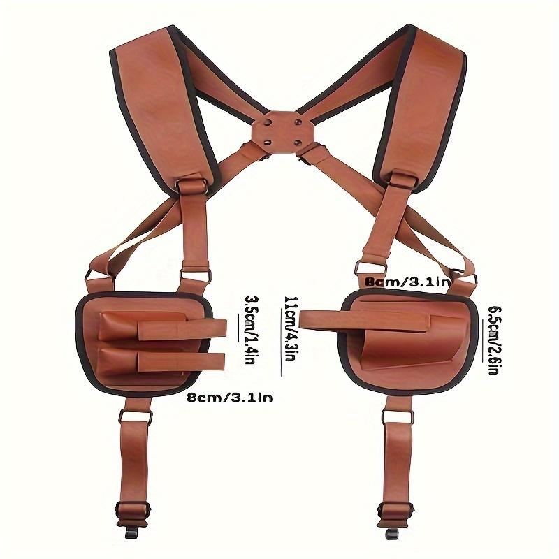 Vertical Shoulder Holster - Adjustable PU Leather Concealed Carry Holster with Double Magazine Pouch for Most Kinds of Pistols, Universal Fit and Easy Access
