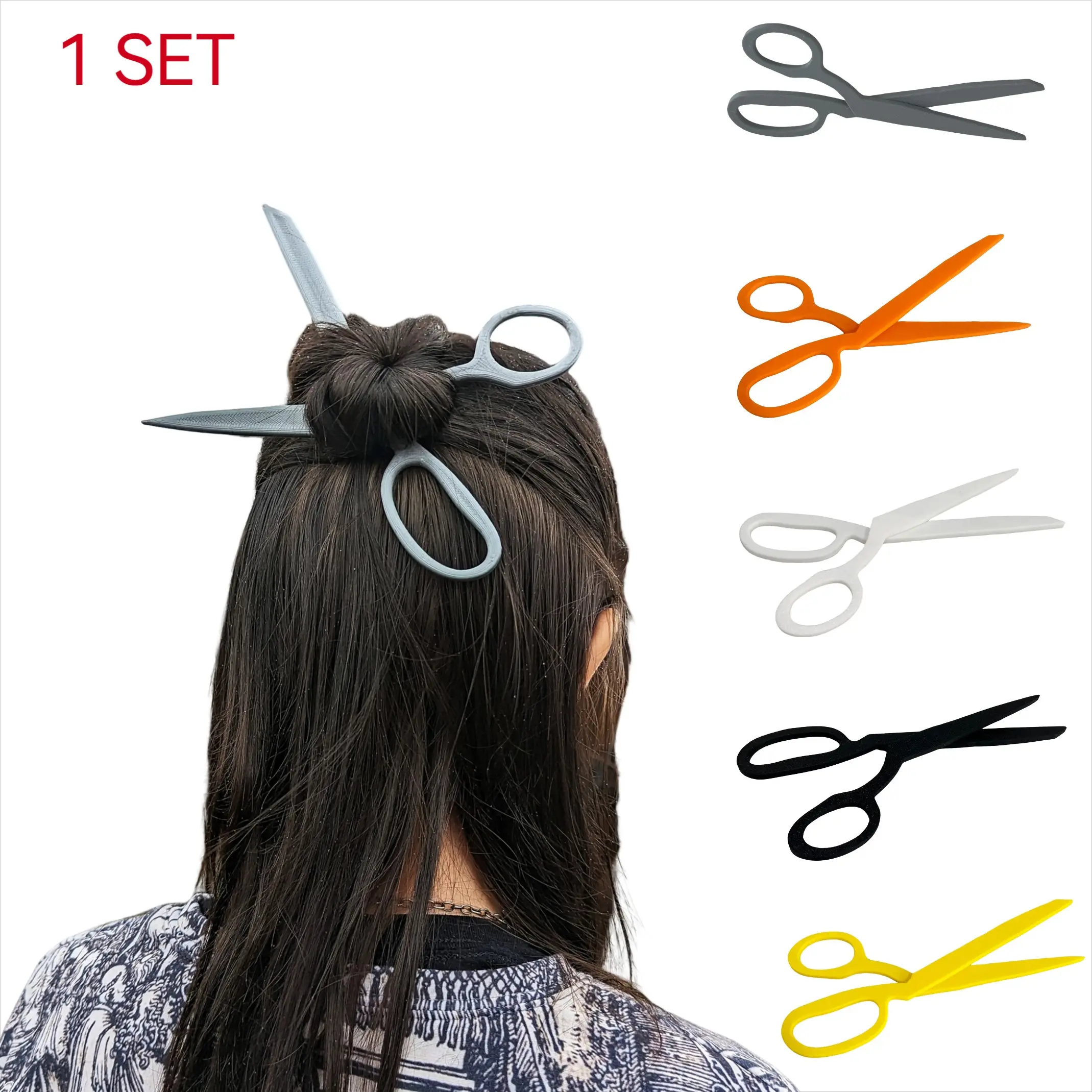 Set of 2 Scissors-Shaped Hair Clips, Fashionable Plastic Barrettes for Thick or Thin Hair, Perfect Gift for Tailors & Gothic Fashion Lovers, Decorative Hair Pins, Fun Hair Clips