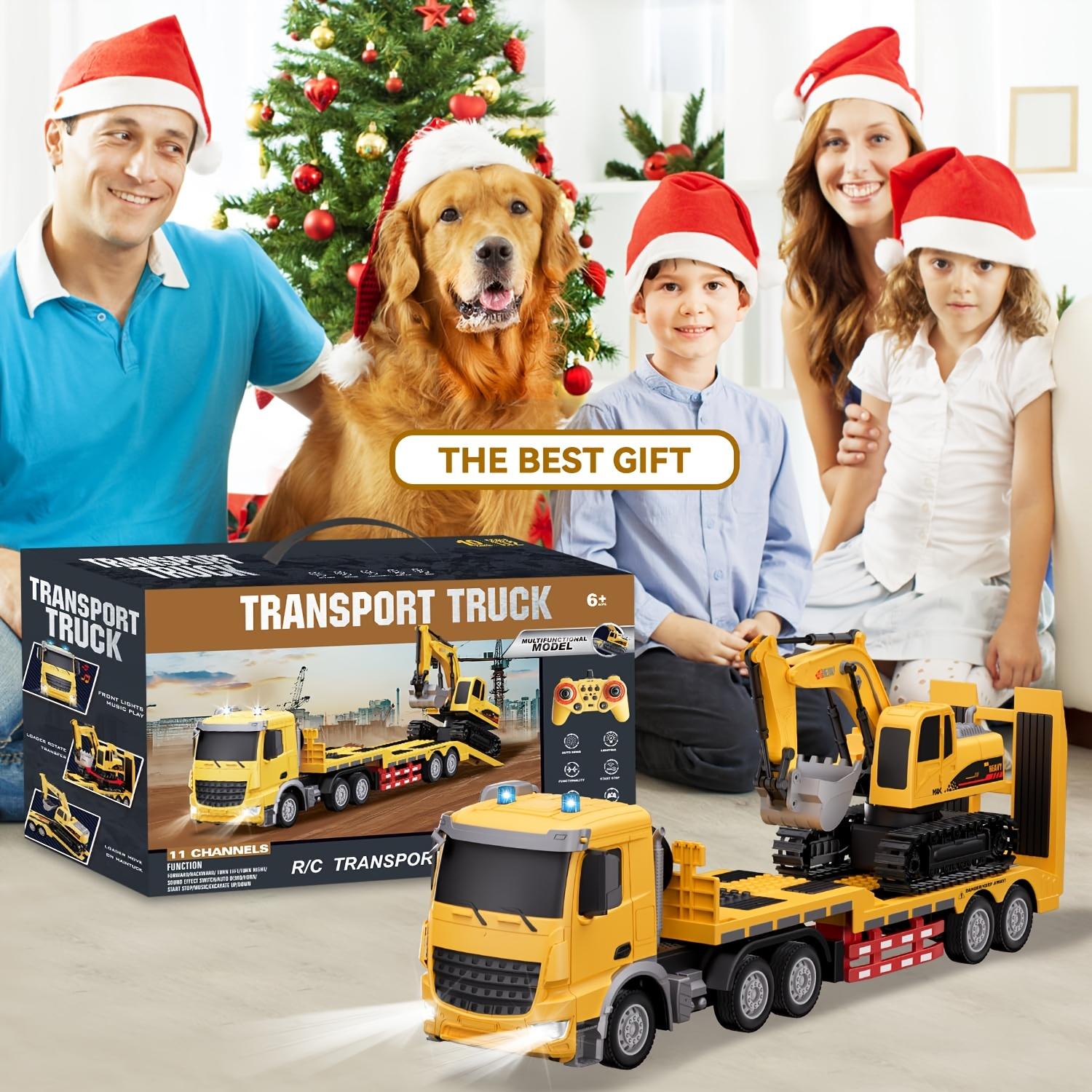 RC semi-trailer truck with trailer |   1:24 scale, metal structure, with sound and light features, 2.4Ghz remote control