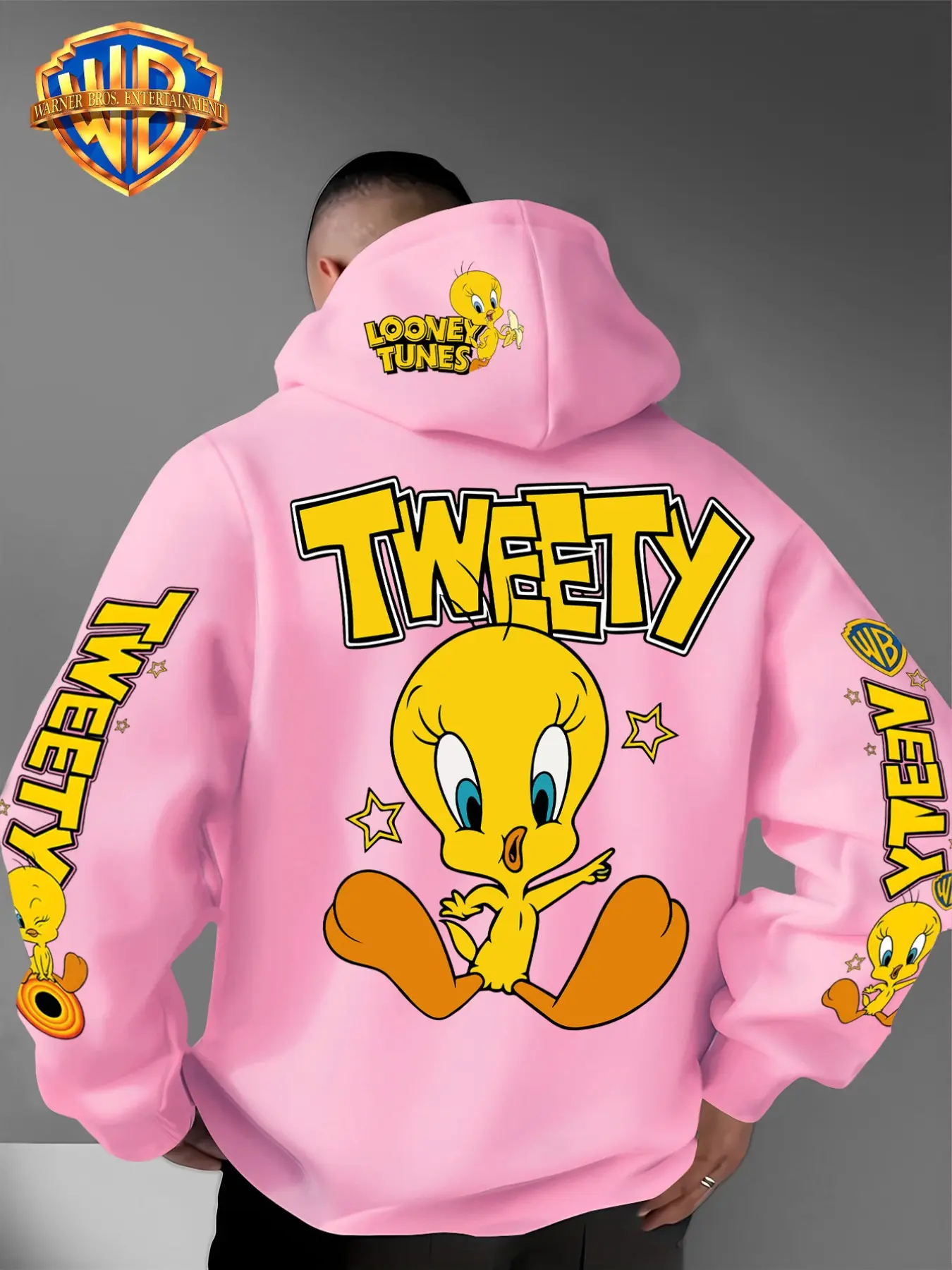 Le Yitong Officially Licensed Hooded Sweatshirt, Casual Fitted Hoodie, All over Print, Adjustable Drawstring, Fall & Winter Fashion