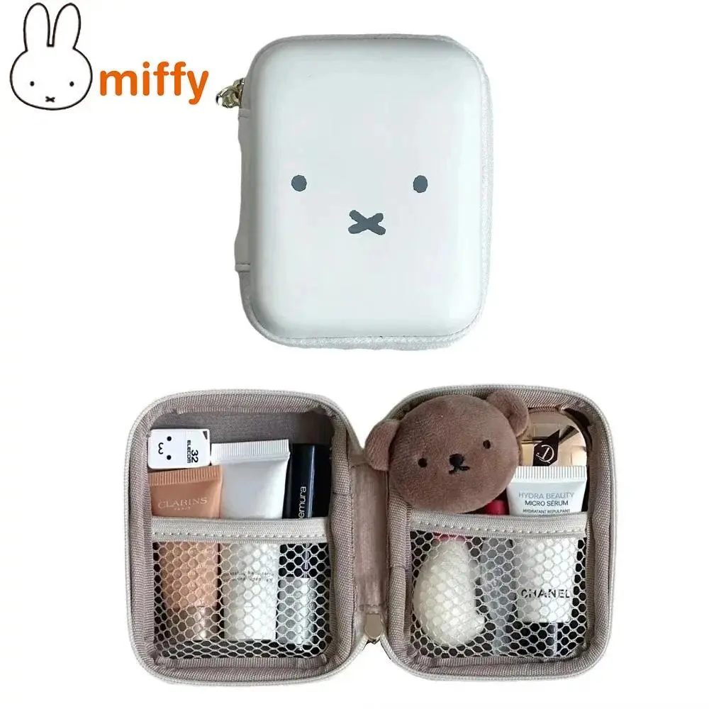 Cute Miffy Cartoon Rabbit Multi-Functional Small Storage Bag, Animal-Themed Travel Toiletry Cosmetics Lipstick Organizer, Drawstring Pouch Party Gifts for Travelers
