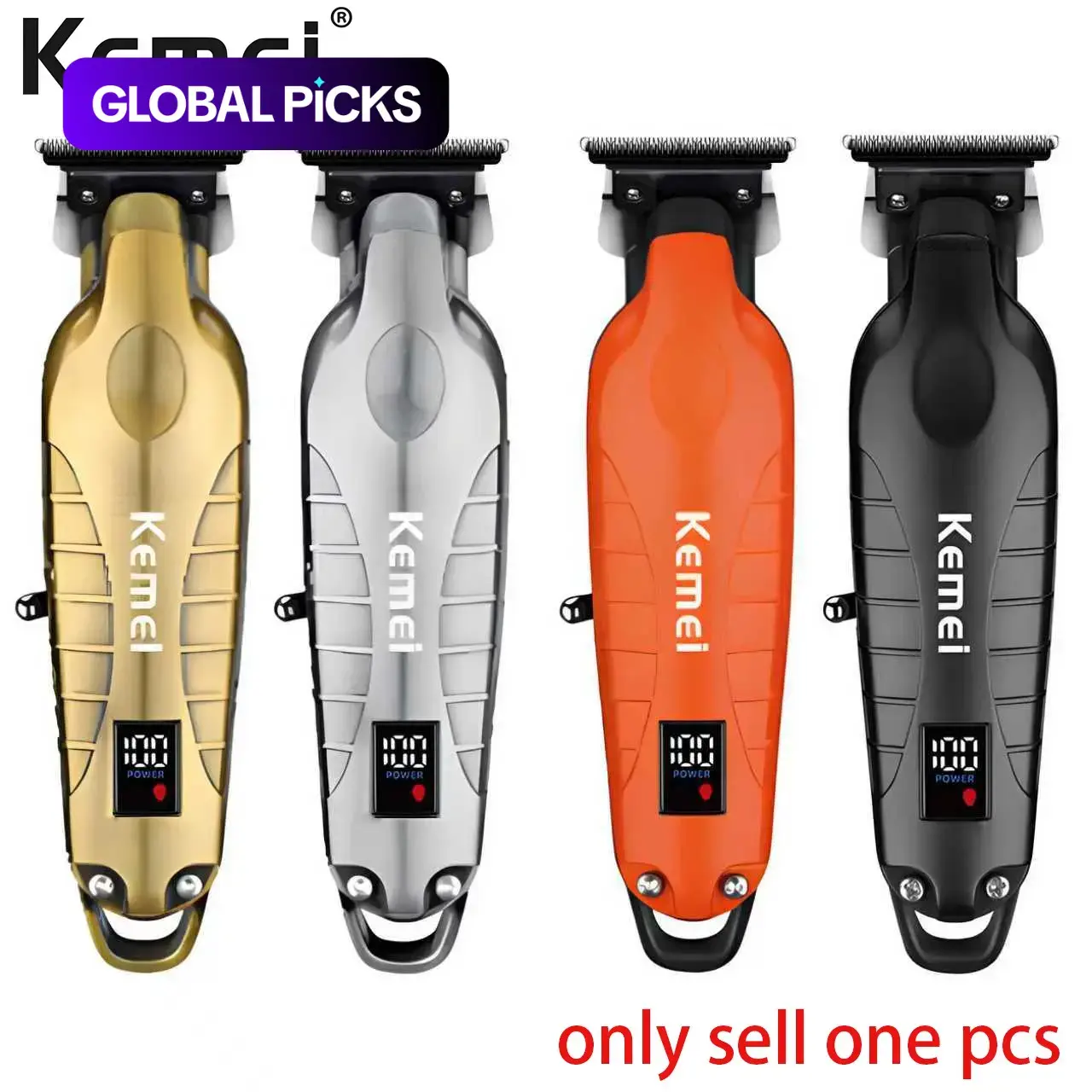 Kemei KM-2293 Metal-Body Digital Electric Hair Clippers, Professional Rechargeable Cordless Hair Trimmer, Hair Cutter for Men and Women Hair Trimmer Tool Cordless Hair Cutting